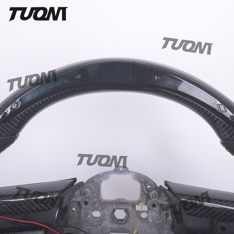 Custom Smart LED Shift Lights Carbon Fiber Steering Wheel For Ford Mustang Shelby GT