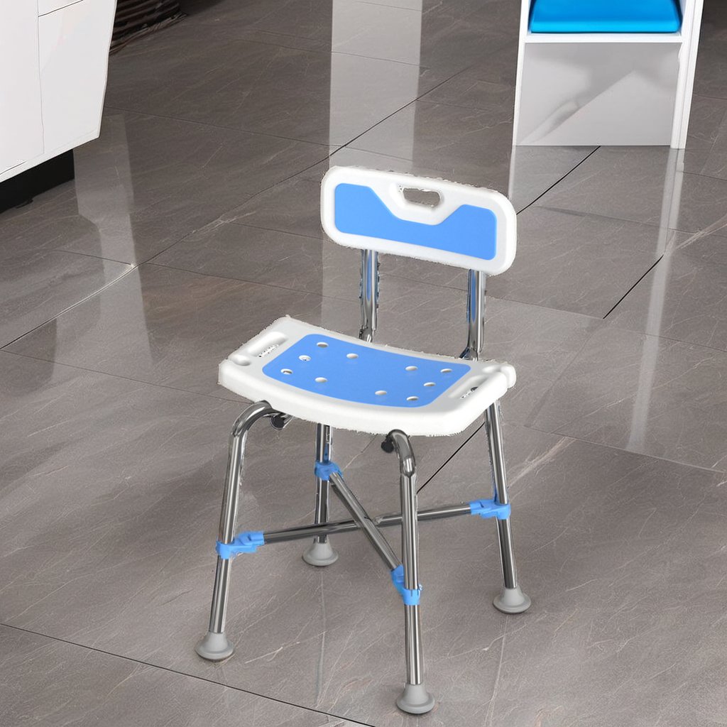 Dearevery Aluminum Alloy Medical Bath Shower Chair Armrest Adjustable Height Bath Tub Bench Elderly Seat