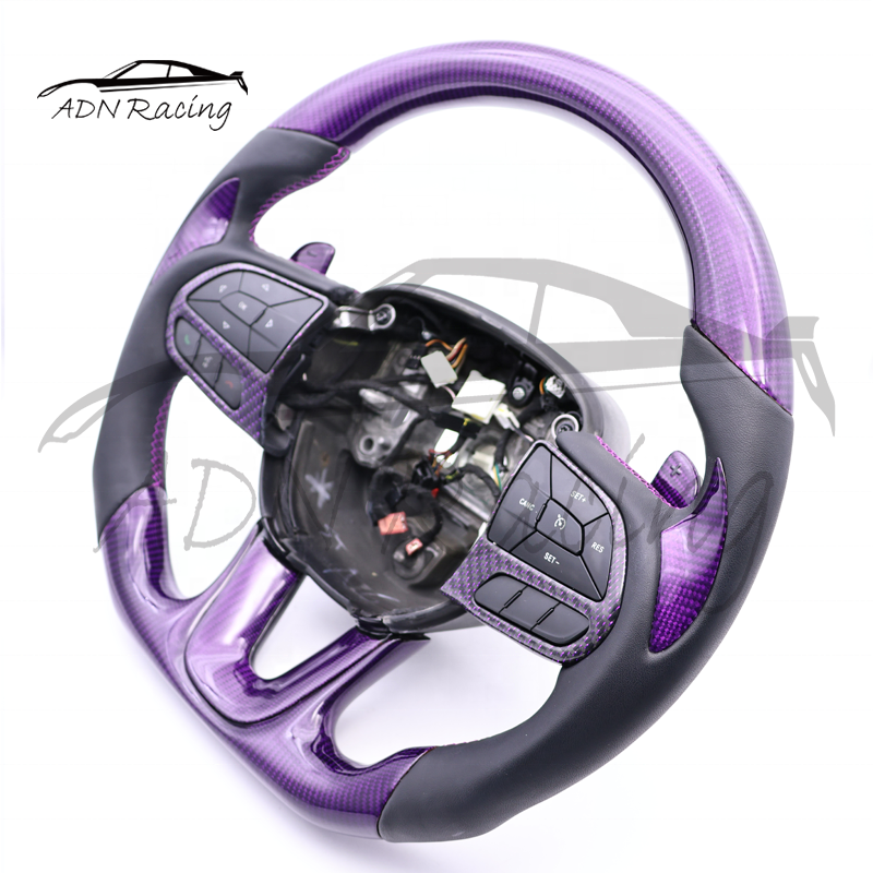 For Dodge Challenger Charger SRT Hellcat Carbon Fiber Steering Wheel 2015+