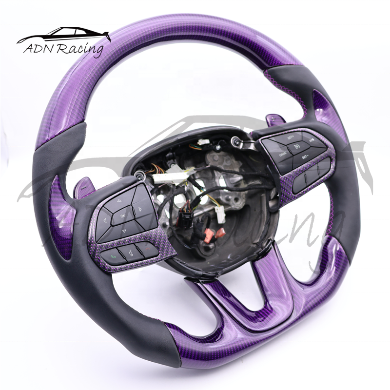 For Dodge Challenger Charger SRT Hellcat Carbon Fiber Steering Wheel 2015+