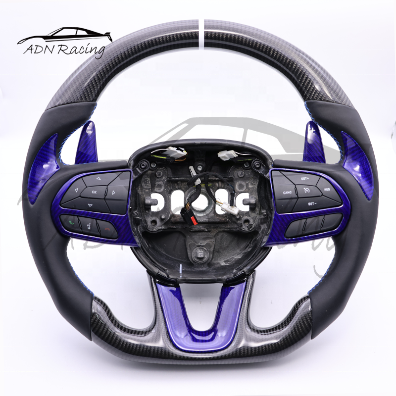 For Dodge Challenger Charger SRT Hellcat Carbon Fiber Steering Wheel 2015+