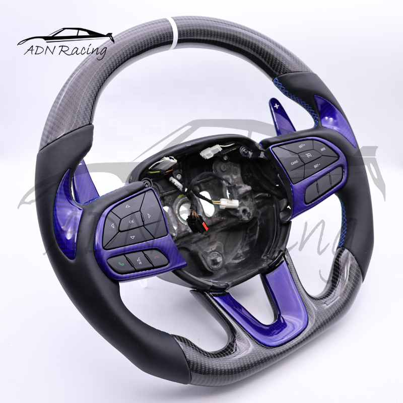 For Dodge Challenger Charger SRT Hellcat Carbon Fiber Steering Wheel 2015+
