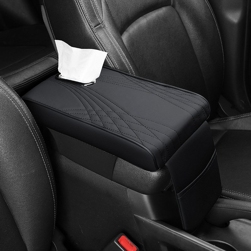 Car central control armrest box pad style armrest box protective cover embroidery height increase pad interior modification