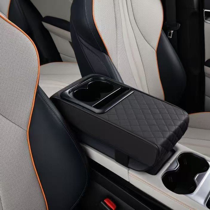 Car central control armrest box pad style armrest box protective cover embroidery height increase pad interior modification