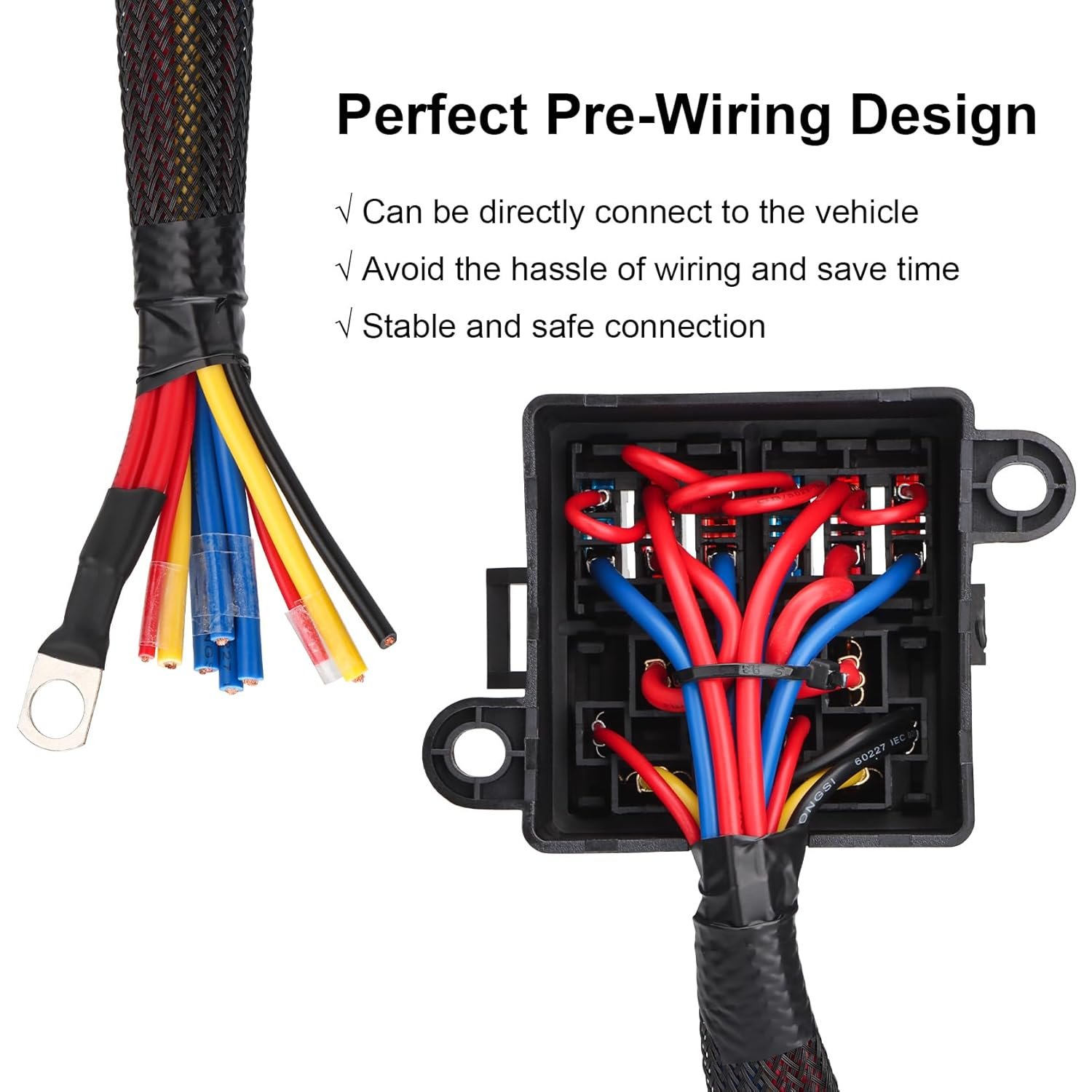 12V Pre-Wired Fuse Relay Box Kit 12 AWG 2 Relays 6 ATC/ATO 4-Pin 80A Relay Fuse Block 12 AWG Pre-Wired 2 Relays 6 ATC/ATO Fuse