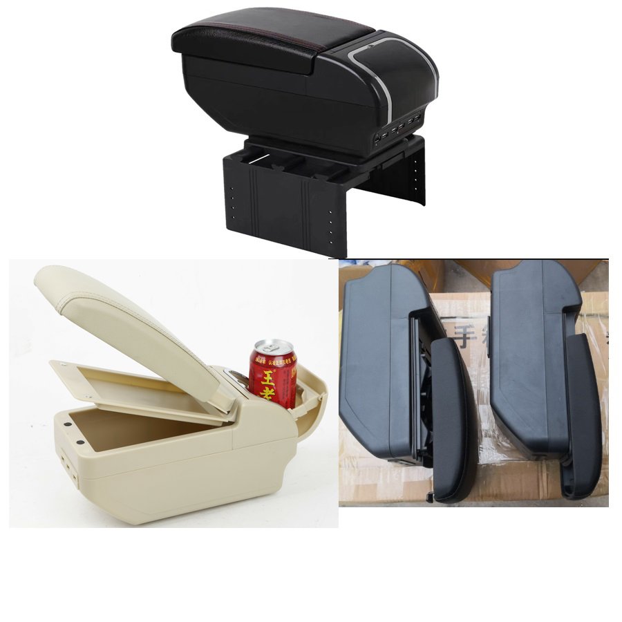 Universal Car Armrest Boxes With USB Multi-function Auto Central Console Arm Rest Box Durable