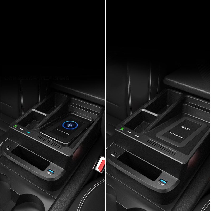 Qi Wireless Charging for Honda CRV CR-V 2017 2018-2022 Interior Accessories Car Armrest Storage Box With Wireless Charging Panel