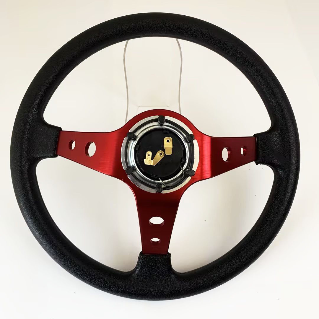 Tiypeor 350mm 14inch Deep Dish 6 Bolt Racing Steering Wheel PU Leather Sport Steering Wheel