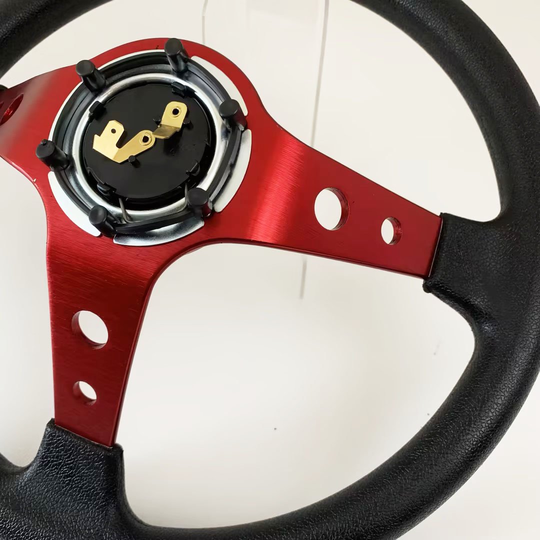 Tiypeor 350mm 14inch Deep Dish 6 Bolt Racing Steering Wheel PU Leather Sport Steering Wheel
