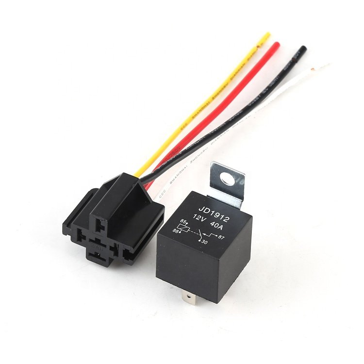 12V 24V Auto Car Relay 4 Pin 5 Pin 12V 40A Waterproof Universal Automotive Relay JD1914 JD2914 With Harness