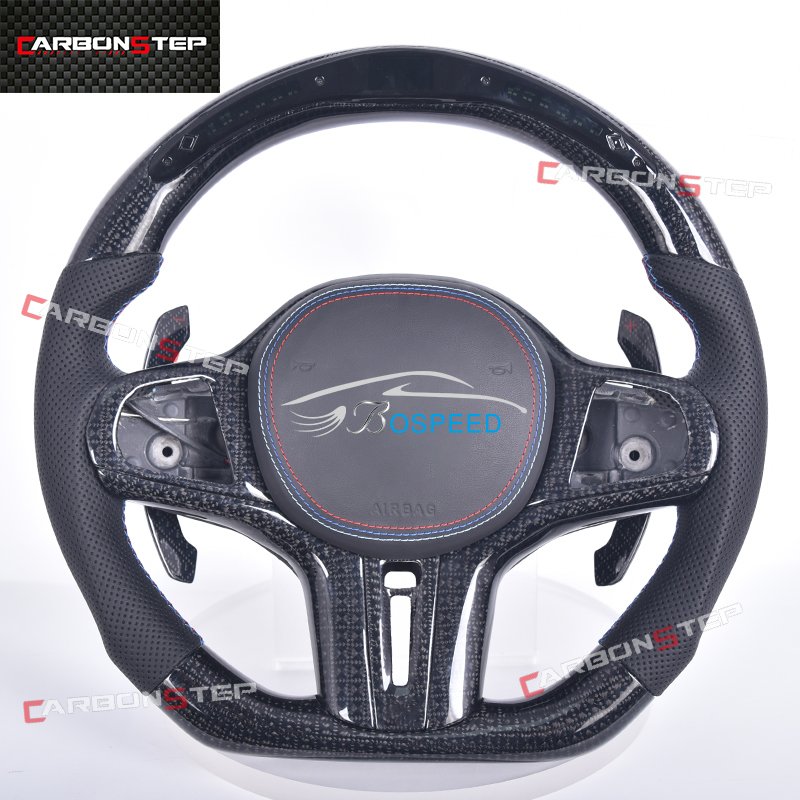 Customization Leather LED Car Steering Wheel For BMW G20 G28 G30 G80 G11 G12 G31 G21 M3 M5 Carbon Fiber Steering Wheel Genuine