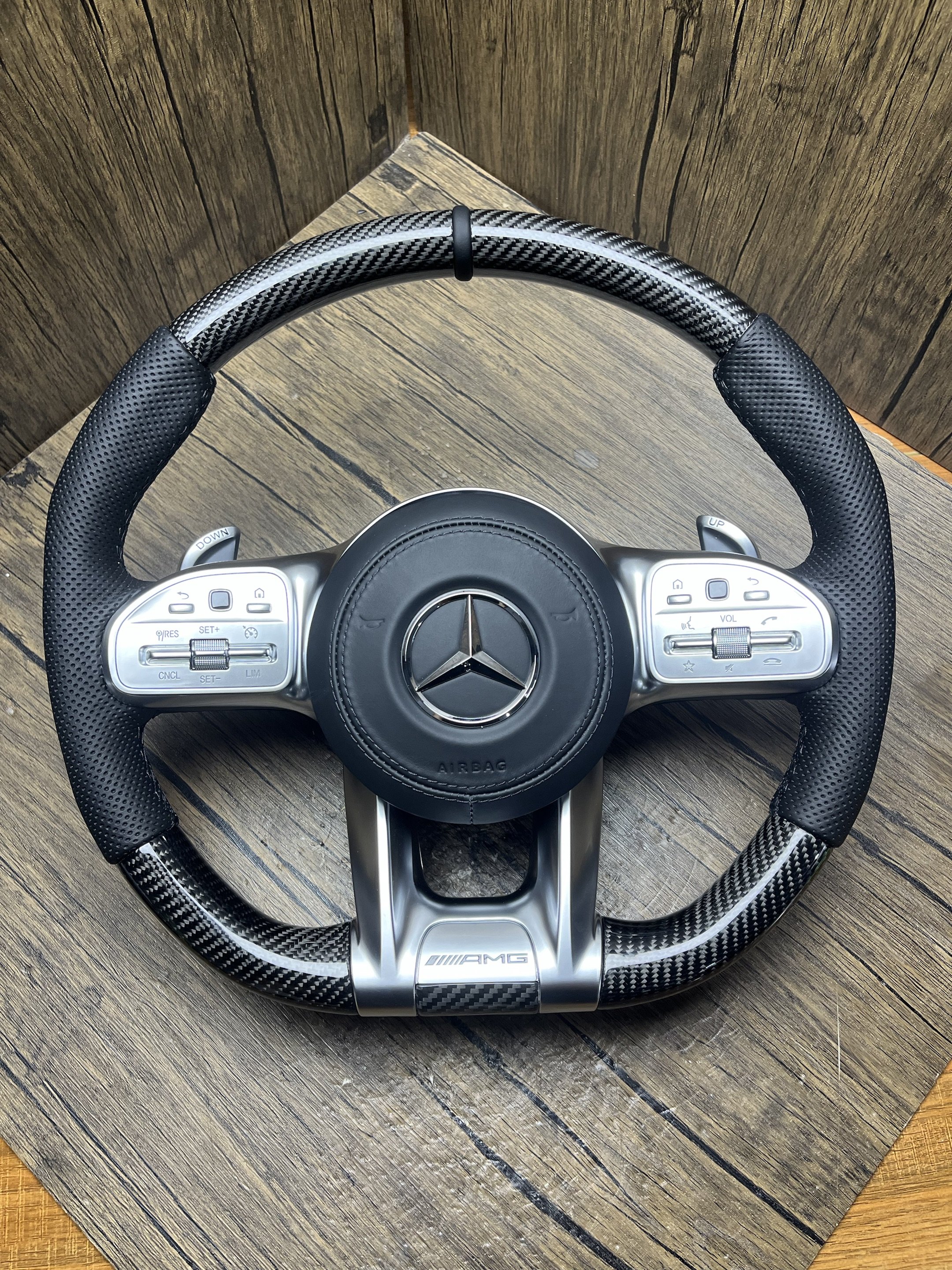 High Quality Leather Carbon Fiber Steering Wheel For Benz Car Steering Wheel