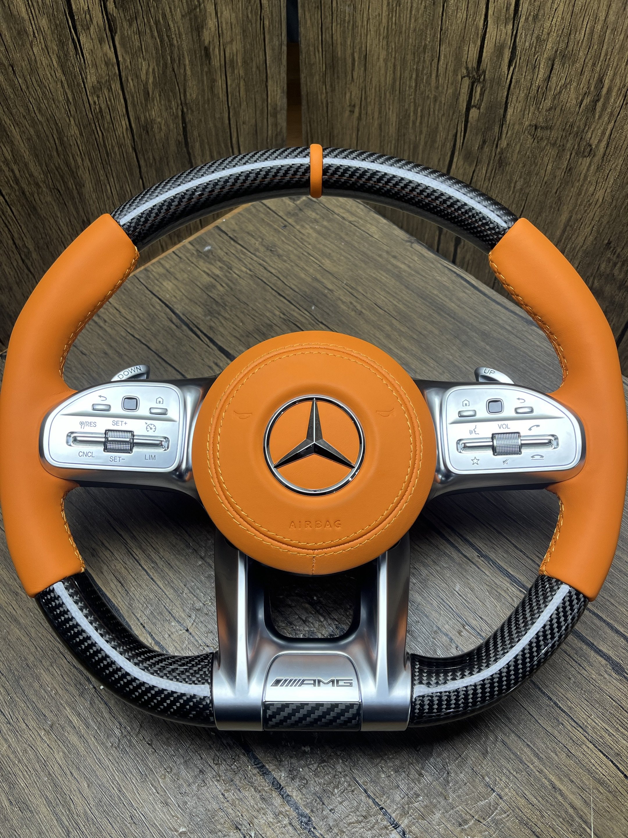 High Quality Leather Carbon Fiber Steering Wheel For Benz Car Steering Wheel