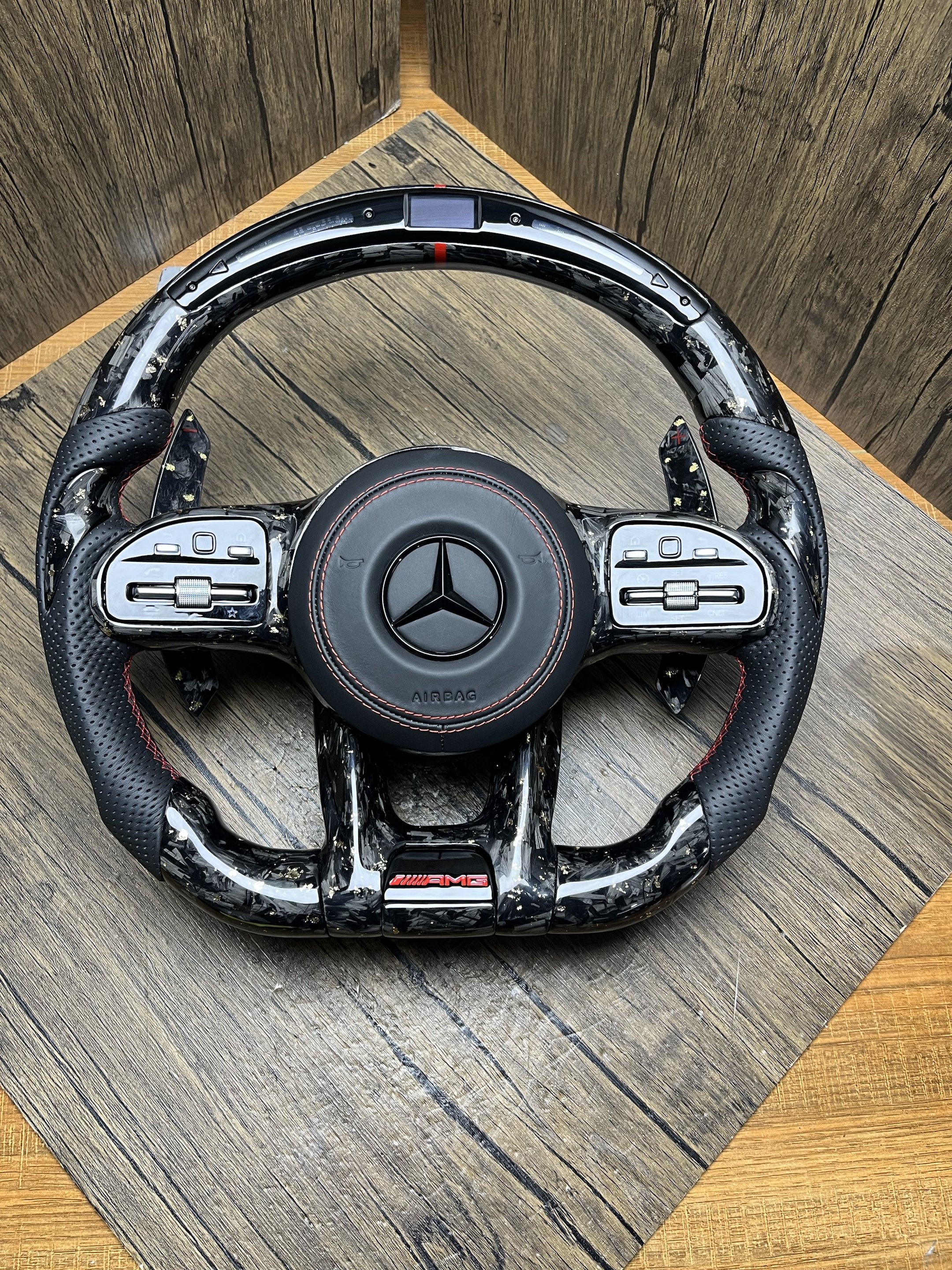 High Quality Leather Carbon Fiber Steering Wheel For Benz Car Steering Wheel