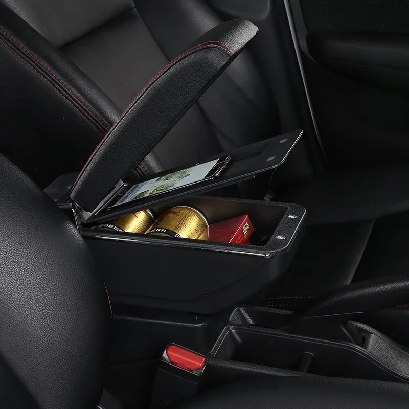 TONC the Custom-fit Center Console Armrest Box for the 2018 Ford Ecosport, Equipped with a USB Charging Port and Cup Holder