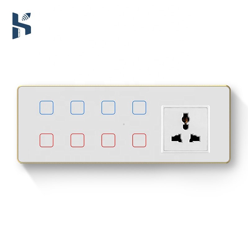 Customizable 6M Zigbee Smart Wall Outlet India Glass Touch Panel Switch Alexa Google Assistant 16A 10A Smart Life 240v Wifi