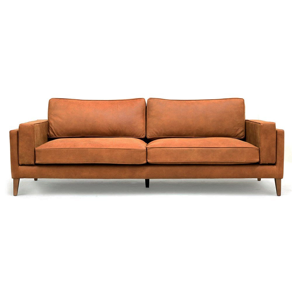 Bohemian Heritage Leather Sofa Mexican Artist Inspired Coyote Comfortable Leather Seating