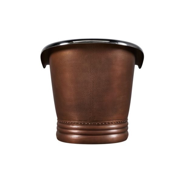 Modern Luxury Freestanding Copper Hammered Bath Soaking Tub with Included Faucet for Bathroom French Style