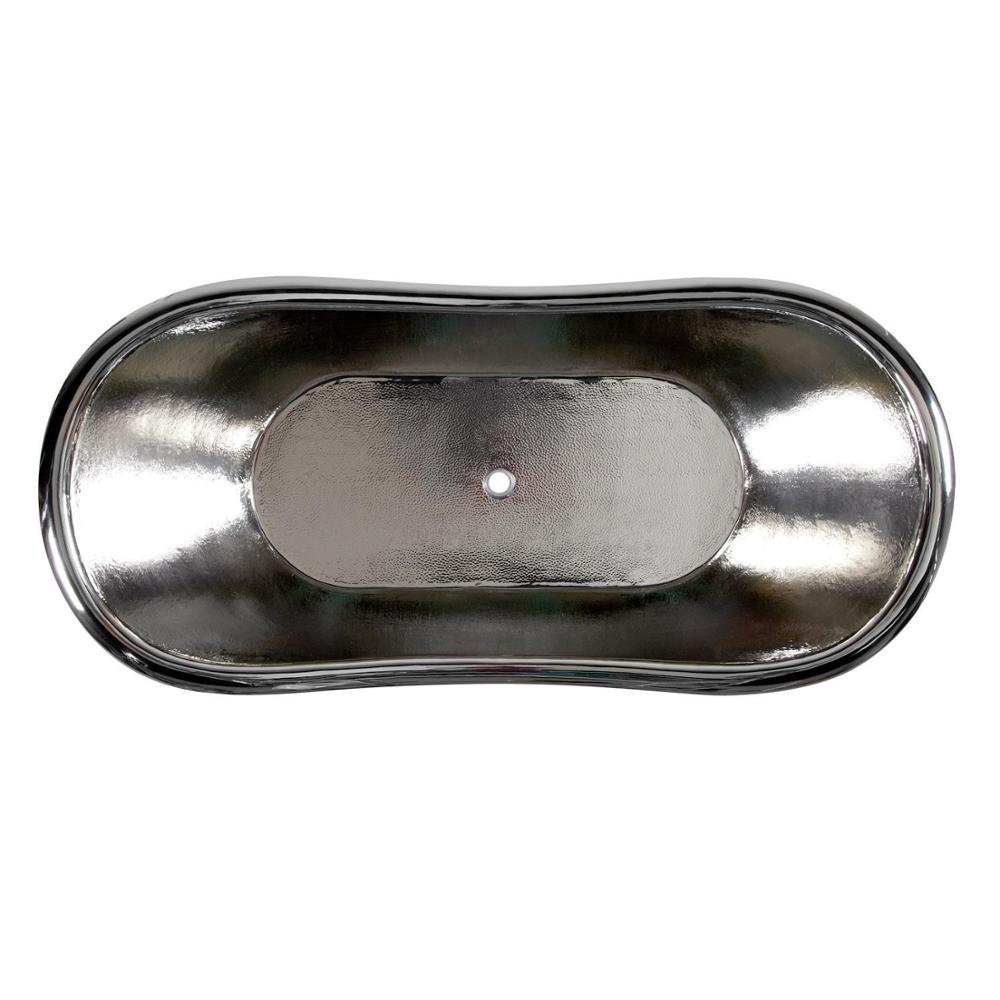 Modern Luxury Freestanding Copper Hammered Bath Soaking Tub with Included Faucet for Bathroom French Style