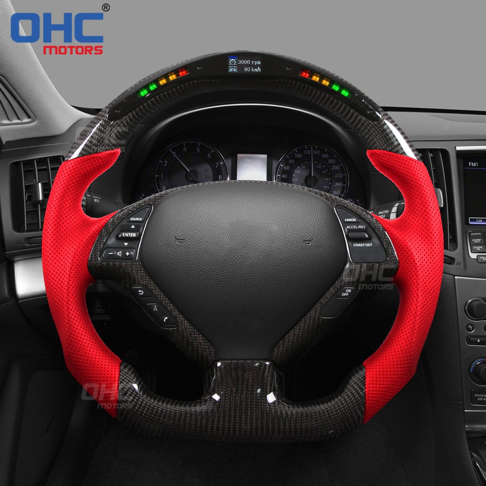 Custom Steering Wheel fit for infinity Infiniti g37 G37S Sedan Coupe exhaust LED Shift light Smart Carbon Fiber Steering Wheel