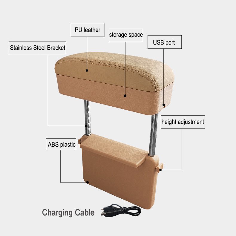 Rotatable Console Storage Box Wireless Charging Rechargeable Auto Arm Rest Universal Car Armrest With USB