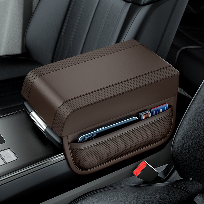 PU Leather Car Center Console Box Armrest Elevated Console Box Car Armrest Universal