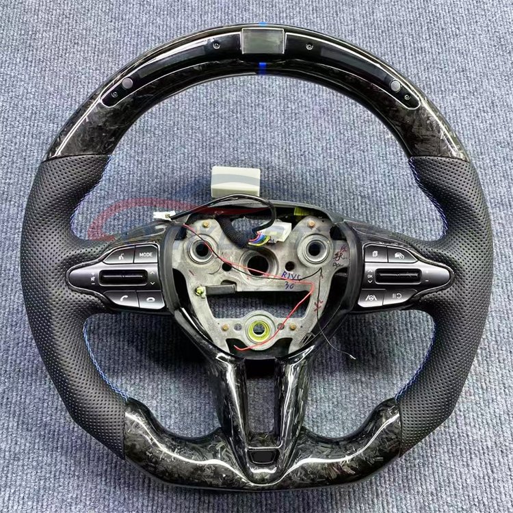 Carbon Fiber and Leather Steering Wheel For Hyundai Elantra I30 I30 N line Veloster