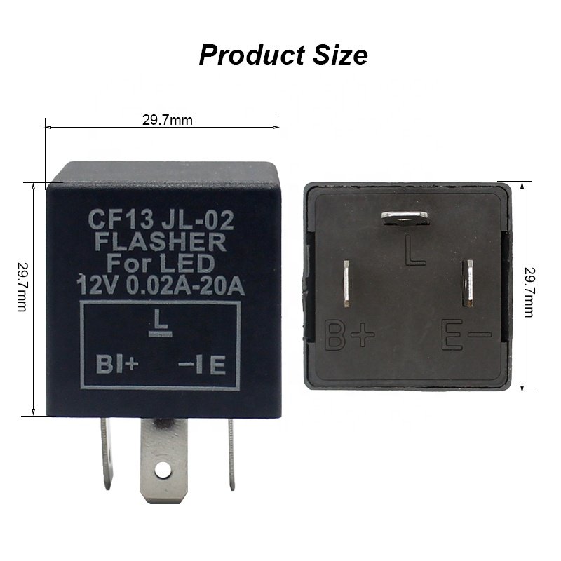 3 Pin Motorcycle Electronic LED Flasher Car Relays Blinker Fix Turn Signal S 12V Relay for LED Bulbs Indicators CF13 JL-02