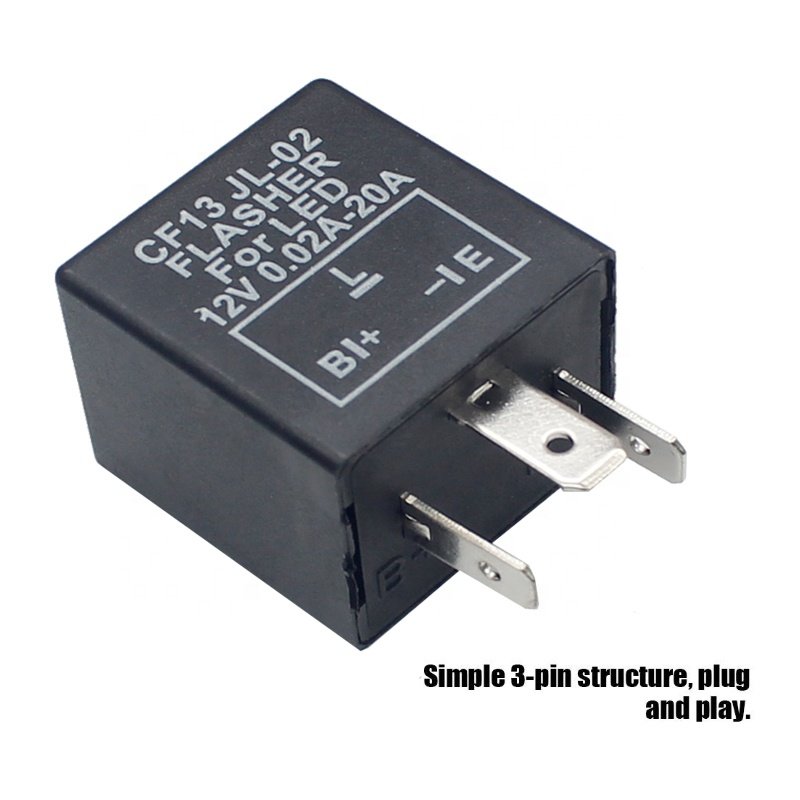 3 Pin Motorcycle Electronic LED Flasher Car Relays Blinker Fix Turn Signal S 12V Relay for LED Bulbs Indicators CF13 JL-02