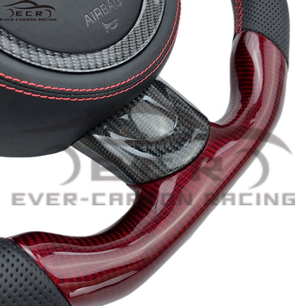 Ever-Carbon Racing ECR Custom Design Red Carbon Fiber Steering Wheel For Mini Cooper R53 Steering Wheel