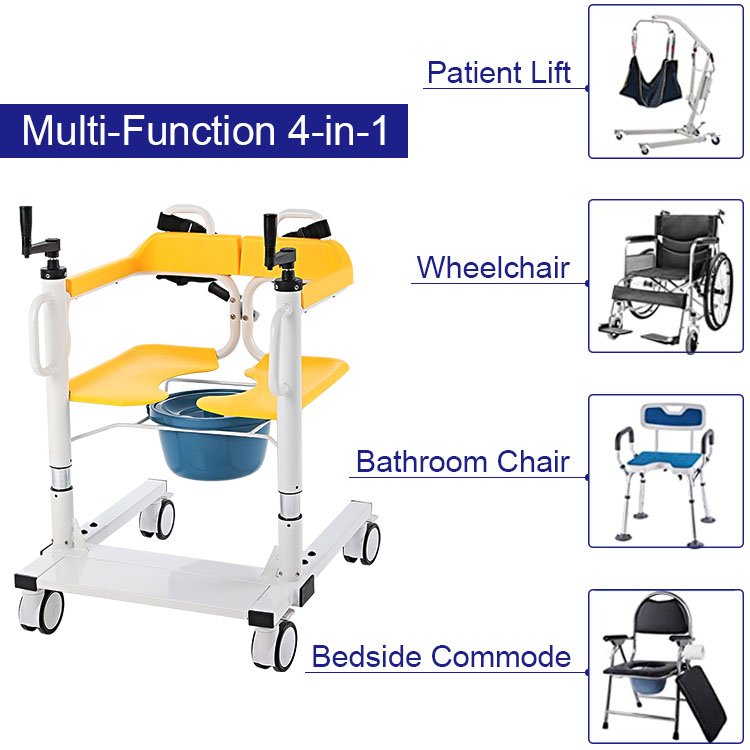 Multi-functional Hand Level Meter Nursing Wheelchair Paralysis of the Elderly Toilet Armrest Transporter
