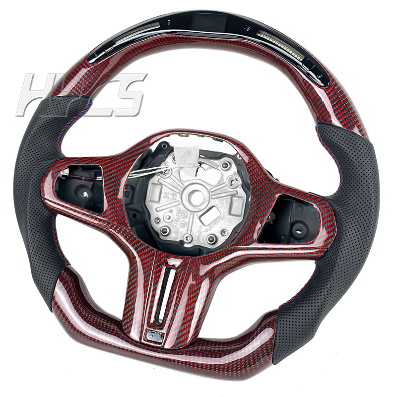 Car interior accessories LED display red carbon fiber steering wheel suitable for BMW G series steering wheel G30