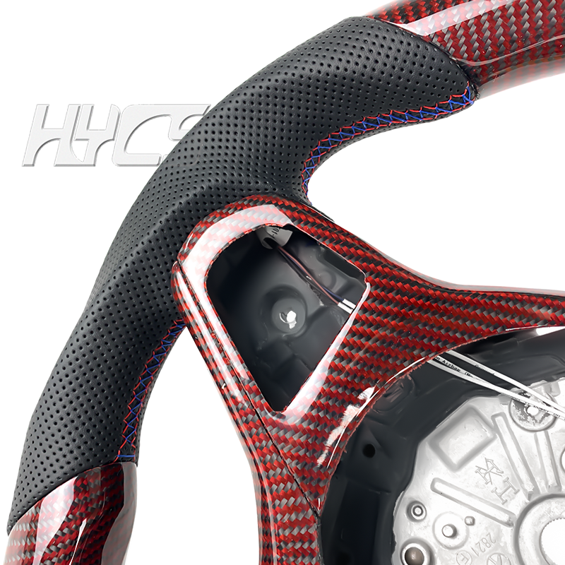Car interior accessories LED display red carbon fiber steering wheel suitable for BMW G series steering wheel G30