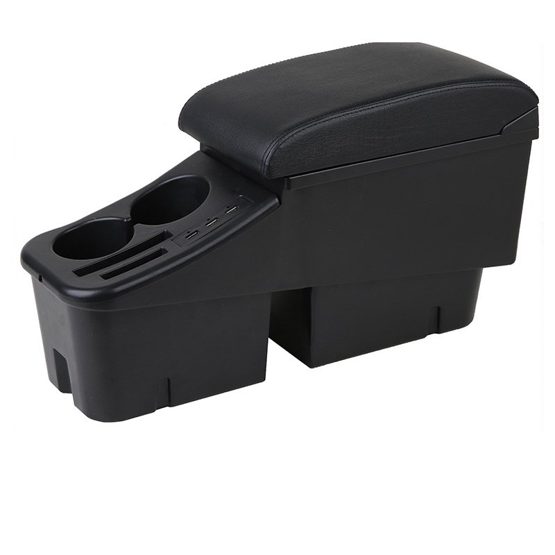 New Revision Universal Central Car Armrest Storage Box Cup Holder Ashtray Modification Adjustable Double Auto Armrest Box