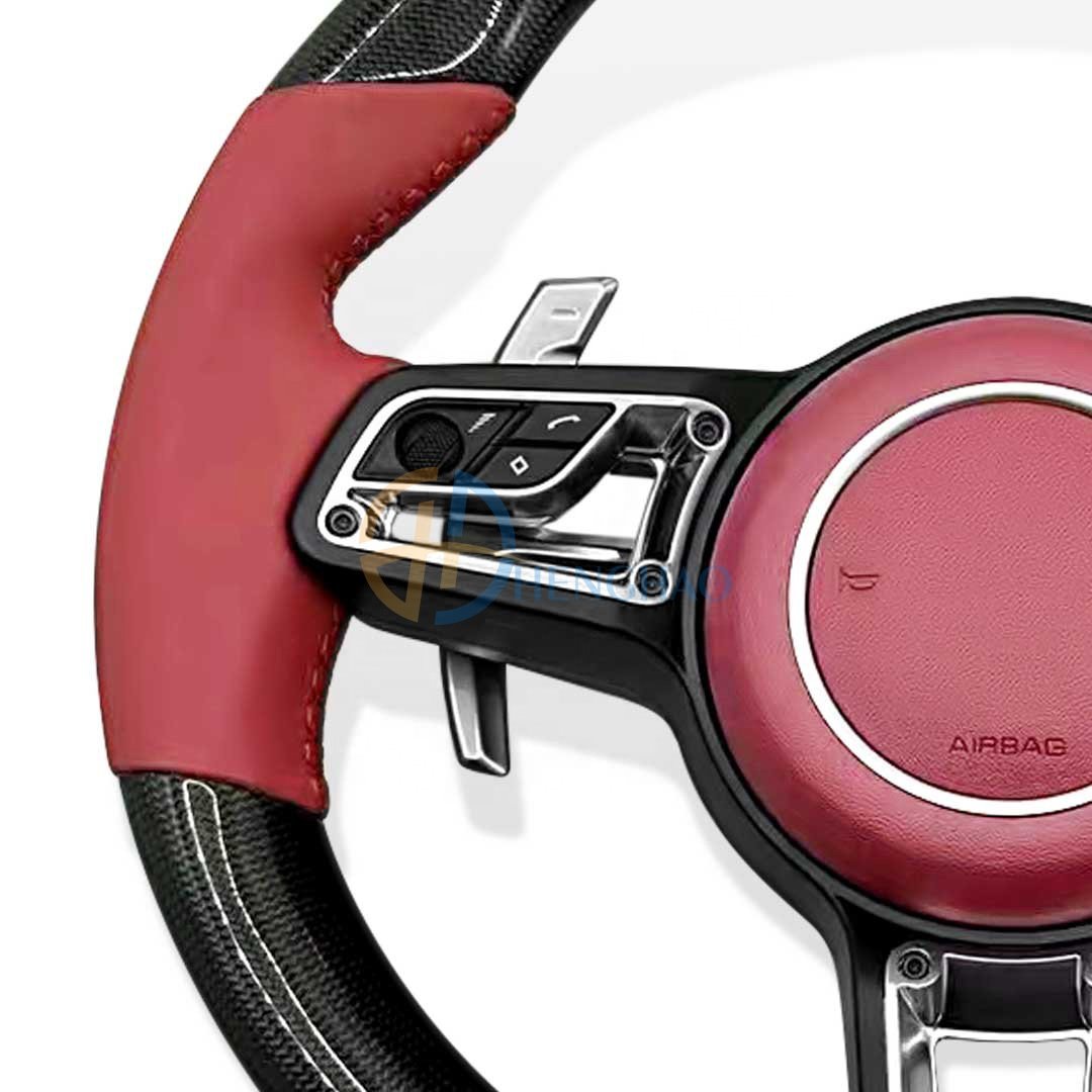 Custom Car Carbon Steering Wheel For Porsche Cayenne 718 991 911 Cayman Panamera Macan Upgraded Carbon Fiber Steering Wheel