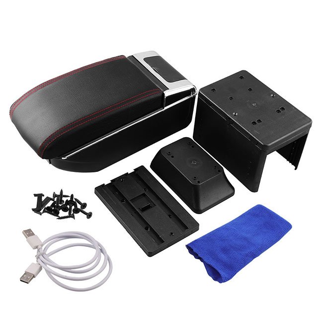 Universal Rotatable Top Car Center Armrest Arm Rest Console Storage Box Case New