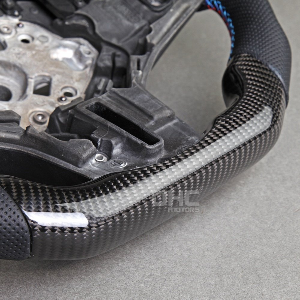 US IN STOCK Carbon Fiber Steering Wheel For Bmw M5 5 Series G G31 G30 G38 Steering Wheel 2018 2019 2021 2023 With Paddle Holes