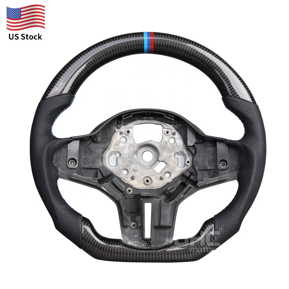 US IN STOCK Carbon Fiber Steering Wheel For Bmw M5 5 Series G G31 G30 G38 Steering Wheel 2018 2019 2021 2023 With Paddle Holes