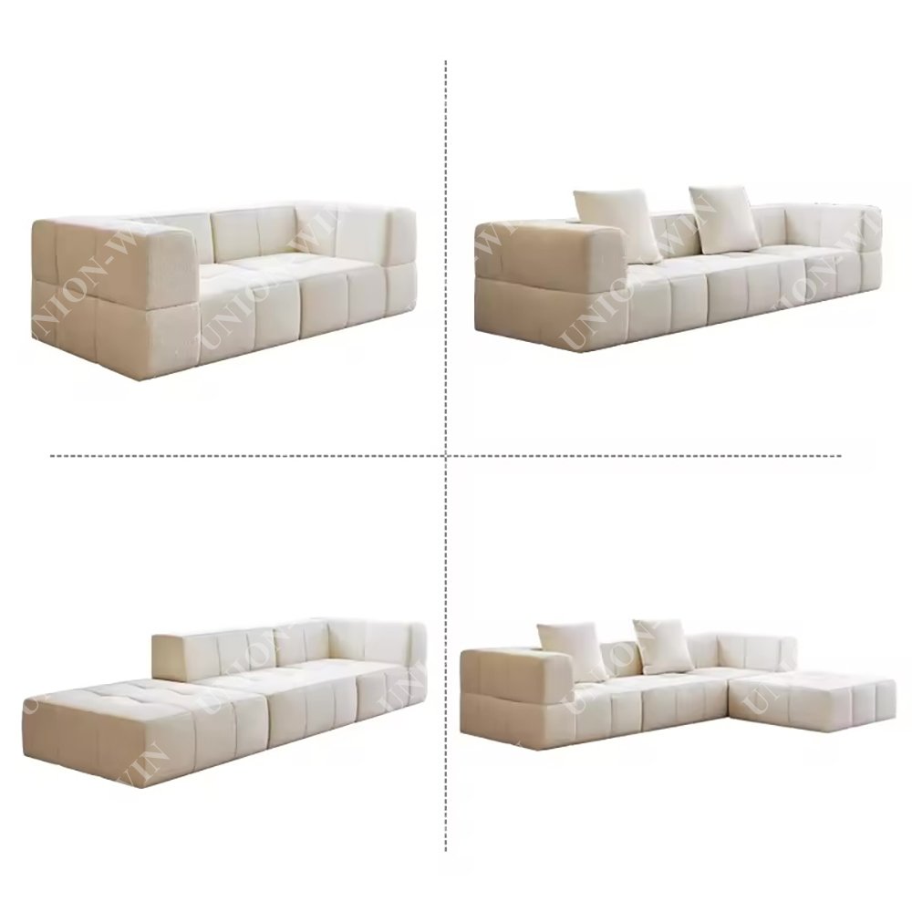 Union Win Tanzuo Modern Vacuum Compressed Sofa Tofu Height Density Sponge Modular Sofa for Living Room Cord Sofa Tanzuo