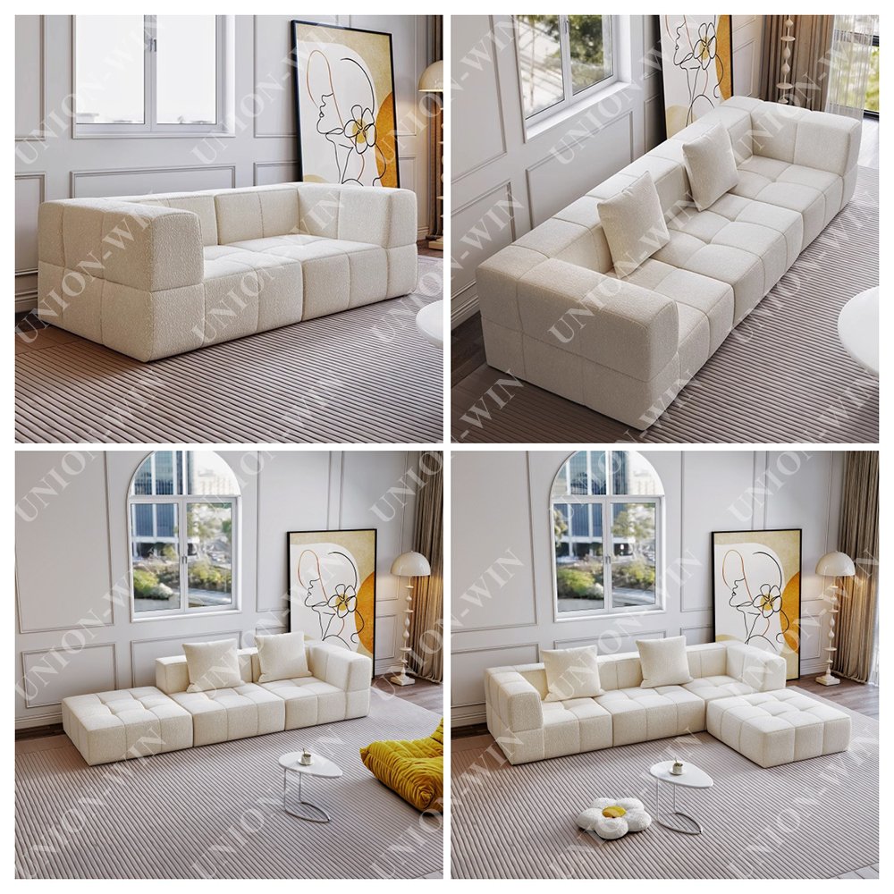 Union Win Tanzuo Modern Vacuum Compressed Sofa Tofu Height Density Sponge Modular Sofa for Living Room Cord Sofa Tanzuo