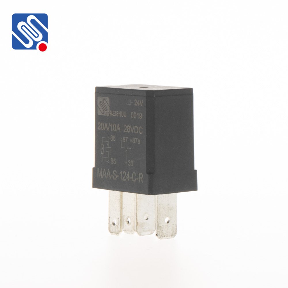 Meishuo MAA-S-124-C-R Relay Micro Automotive Relay Universal Auto 35a 24vdc 5pin Car Relay