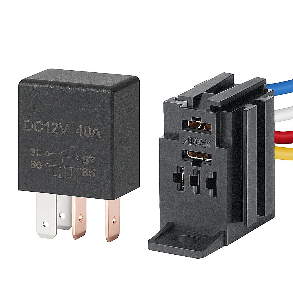 SPST 12V Auto Relay 40A Relay 4 Pin High Electrical Conductivity Relay for Car Automotive Replacement Accessories