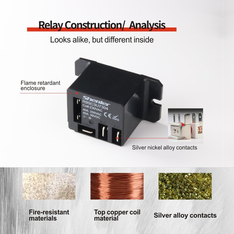 Shenler Power Relay R9SC3U7304 Air Conditioner Relay 40a