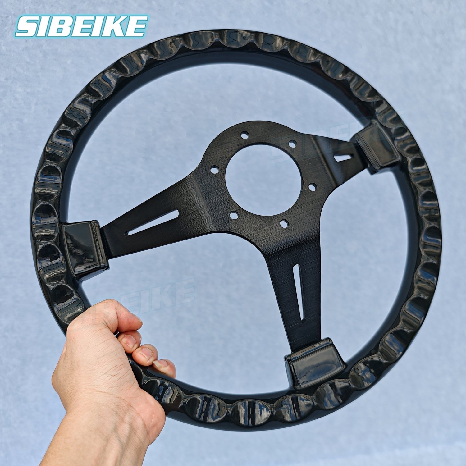 14inch 350mm Car Racing Sports Steering Wheel Deep Dish Black ABS Sim Game Steering Wheel Car Accessories