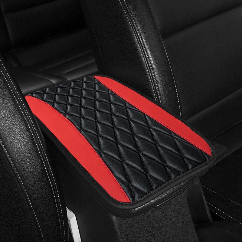 RTS Universal PU Leather Car Central Armrest Soft Cushion Cover Protection with Interior Storage Box