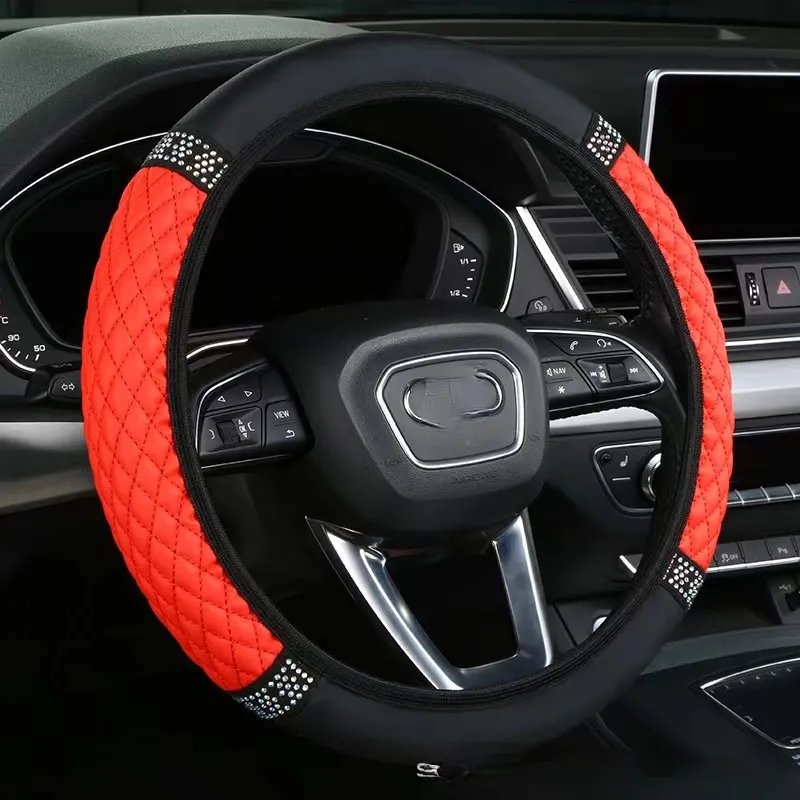 Easy install new model car steering leather cover with elastic band