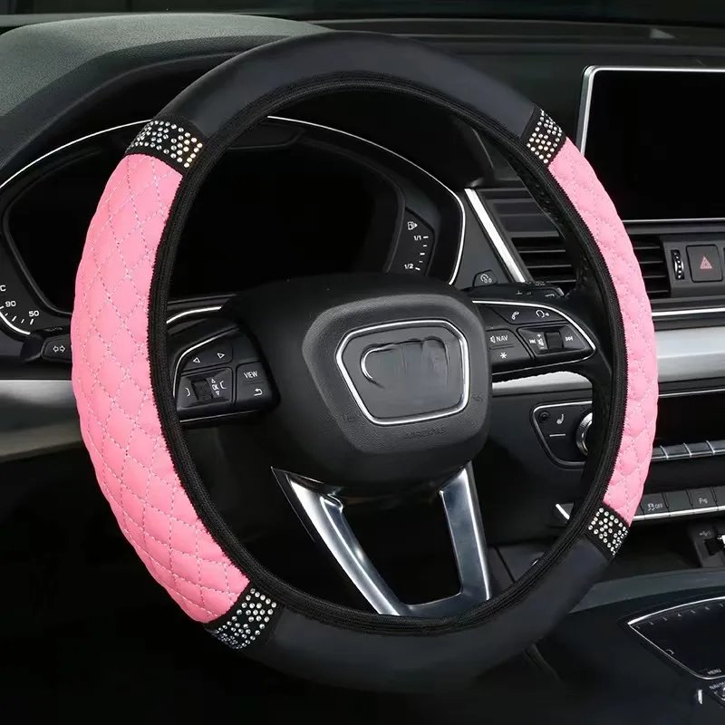 Easy install new model car steering leather cover with elastic band