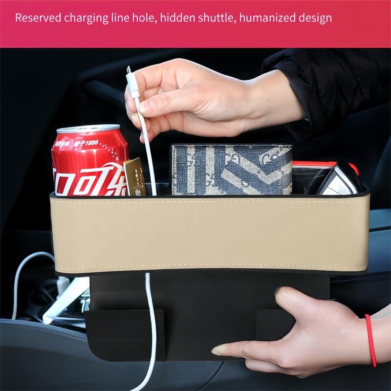 Updated Car Seat Gap Filler Universal Car Armrest Box Storage ABS PU Leather Hot Selling Car Accessories