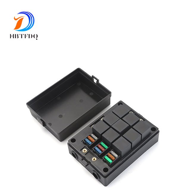 ATC/ATO 12V Relay Fuse Box Universal Fuse Relay Box Marine Use Fuse and Relay Box With Metallic Pins for Car Truck