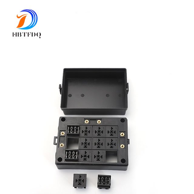 ATC/ATO 12V Relay Fuse Box Universal Fuse Relay Box Marine Use Fuse and Relay Box With Metallic Pins for Car Truck